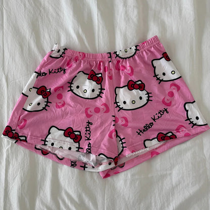 Hello Kitty Cozy Shorts – Winter Cartoon Street Style | Kids & Adults