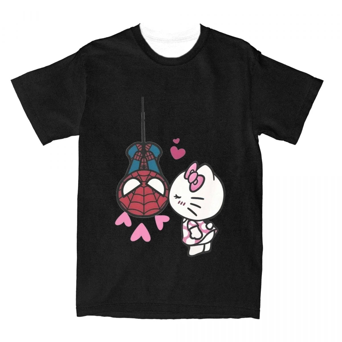 Hello Kitty & Spider-Man Anime Tee – Cute Couple Summer T-Shirt