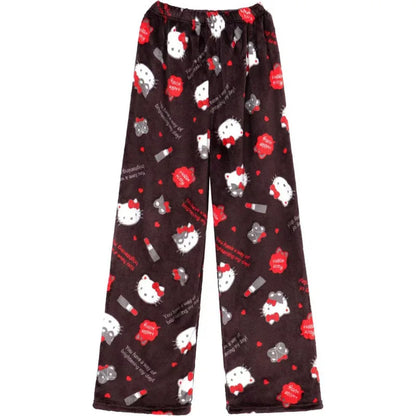 Hello Kitty Y2K Flannel Pants – Cute Dorm Lounge Wear