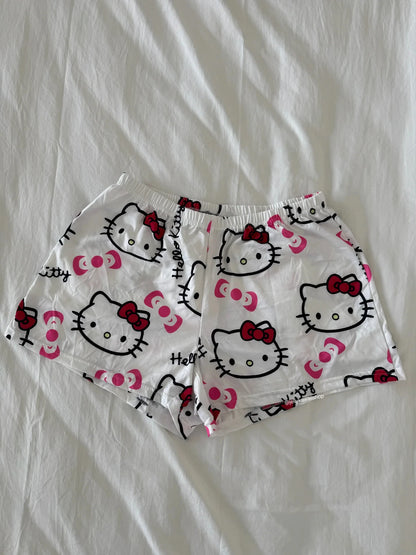 Hello Kitty Cozy Shorts – Winter Cartoon Street Style | Kids & Adults