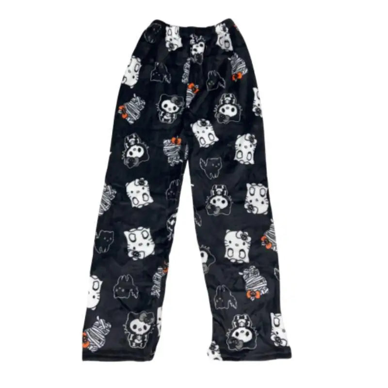 Hello Kitty Y2K Flannel Pants – Cute Dorm Lounge Wear