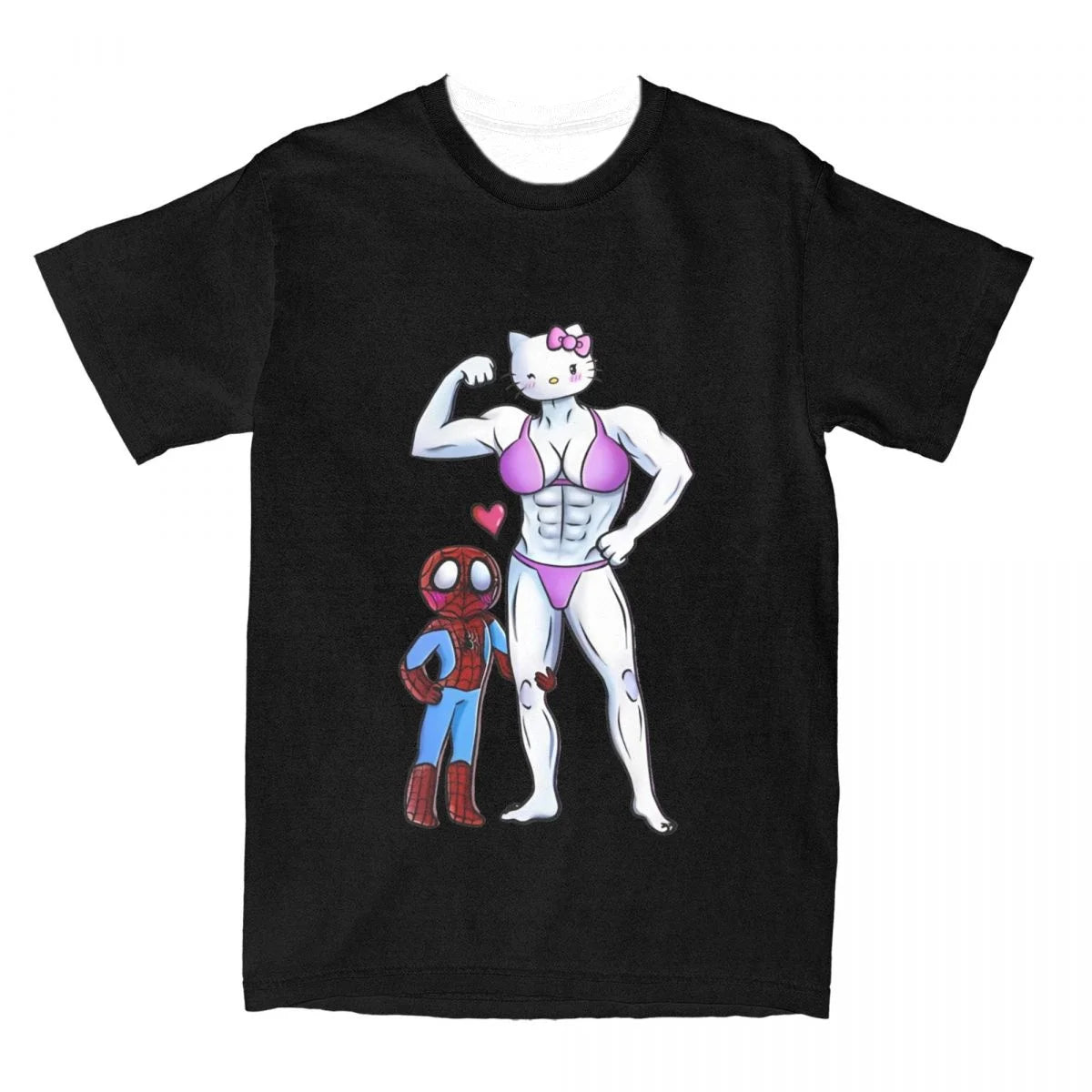 Hello Kitty & Spider-Man Anime Tee – Cute Couple Summer T-Shirt