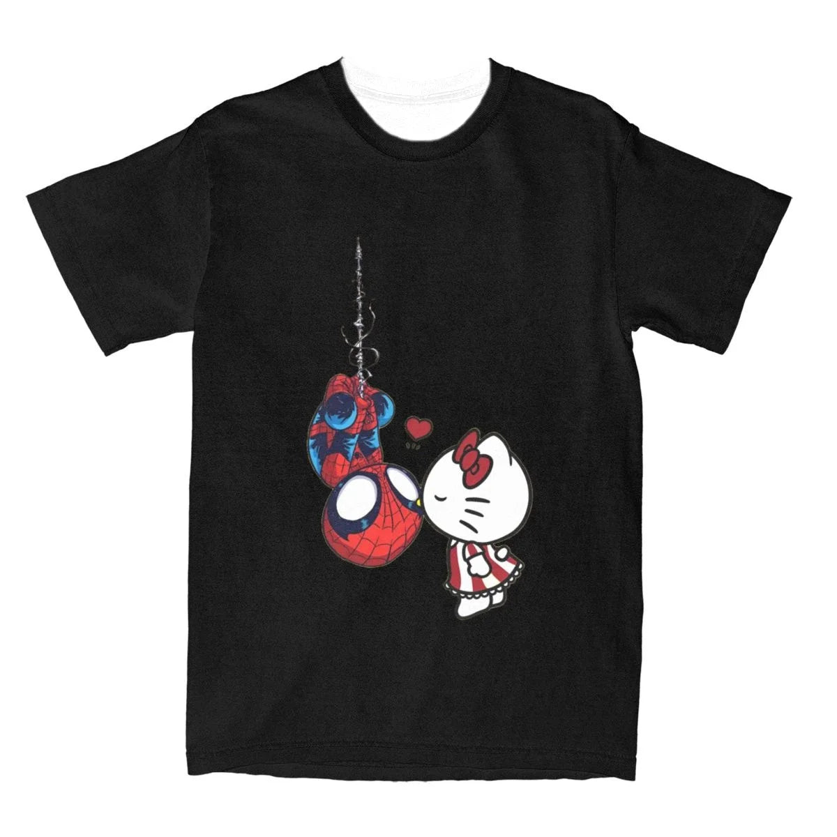Hello Kitty & Spider-Man Anime Tee – Cute Couple Summer T-Shirt