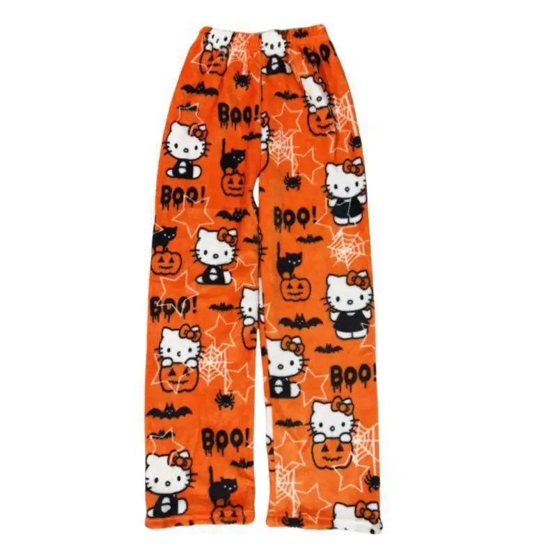 Hello Kitty Y2K Flannel Pants – Cute Dorm Lounge Wear
