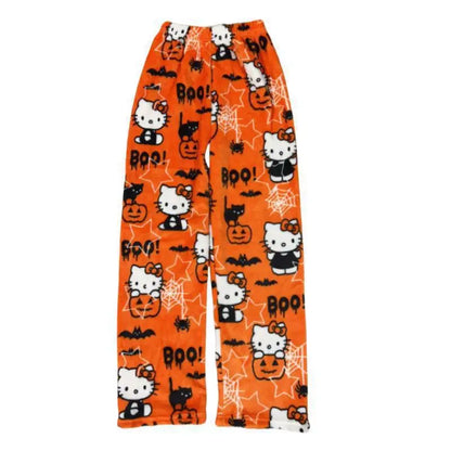Hello Kitty Y2K Flannel Pants – Cute Dorm Lounge Wear