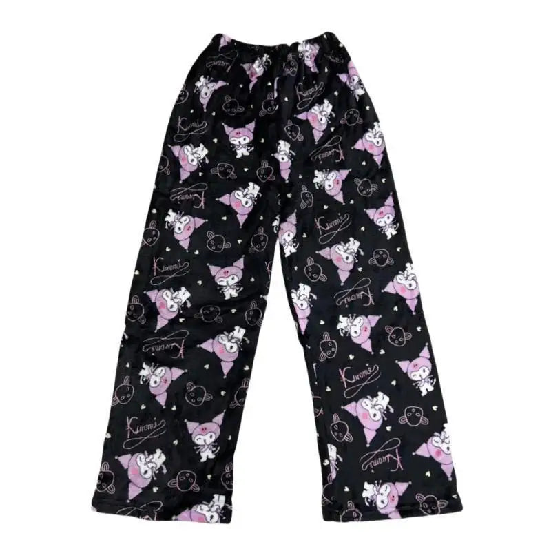 Hello Kitty Y2K Flannel Pants – Cute Dorm Lounge Wear