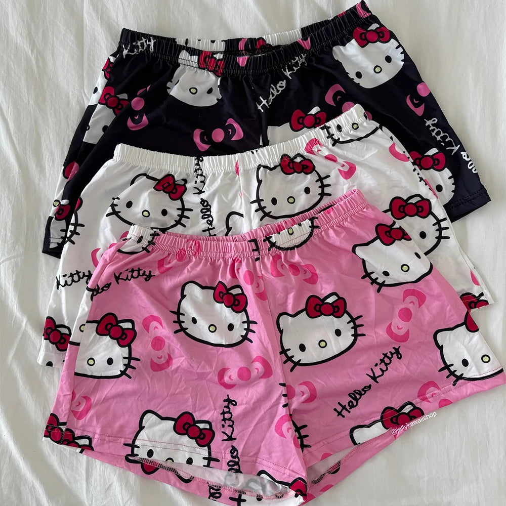 Hello Kitty Cozy Shorts – Winter Cartoon Street Style | Kids & Adults