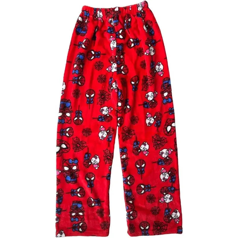 Hello Kitty Y2K Flannel Pants – Cute Dorm Lounge Wear